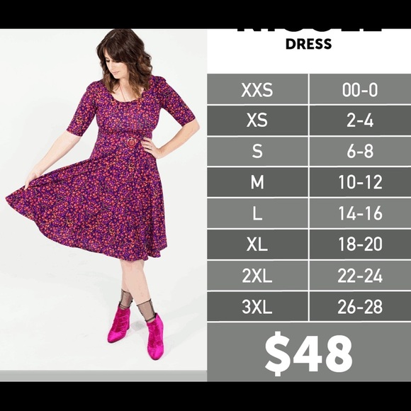 Lularoe Floral Nicole Dress - Picture 6 of 6